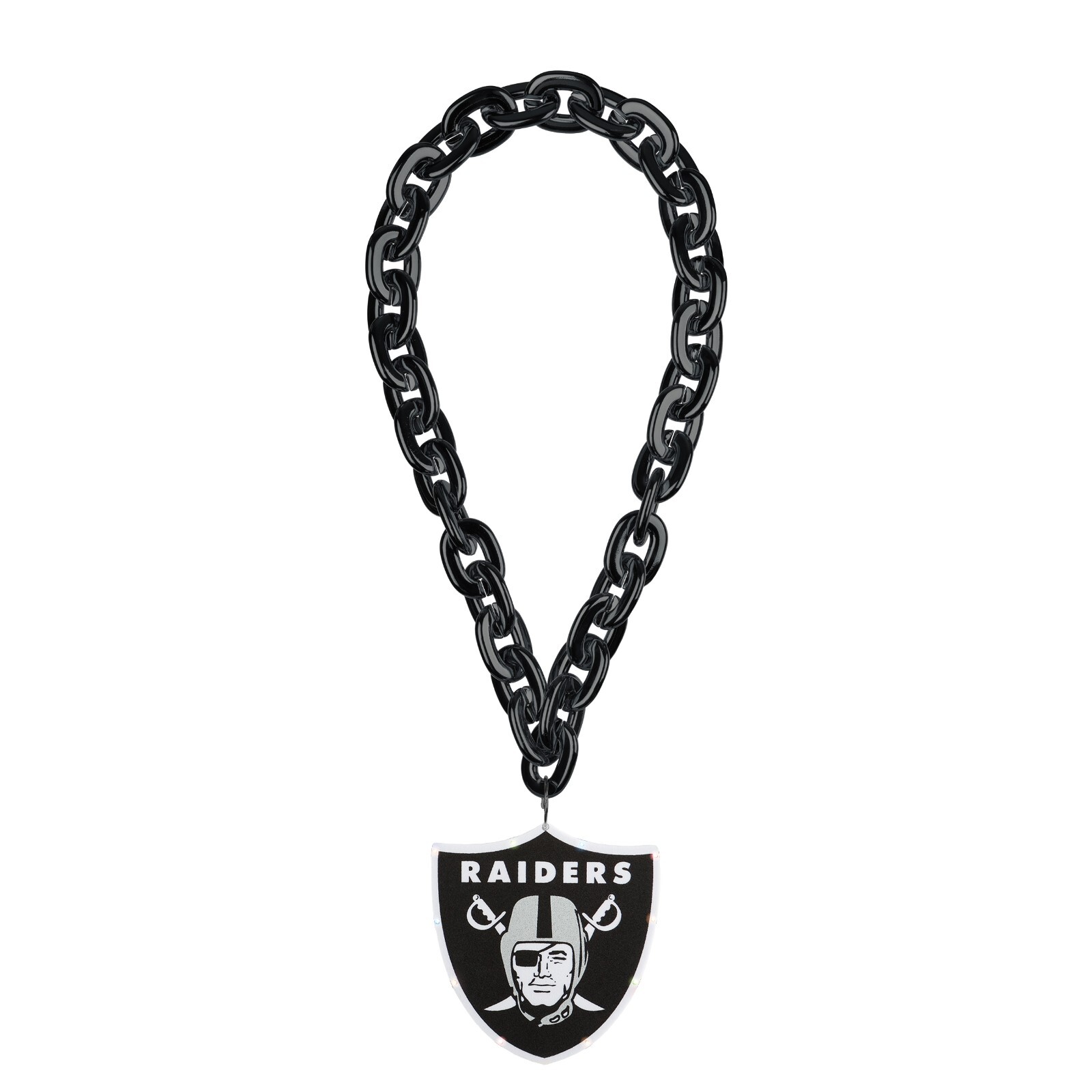 Las Vegas Raiders Foam Fan Chain - BLACK - Team Necklace Big Logo NEW!