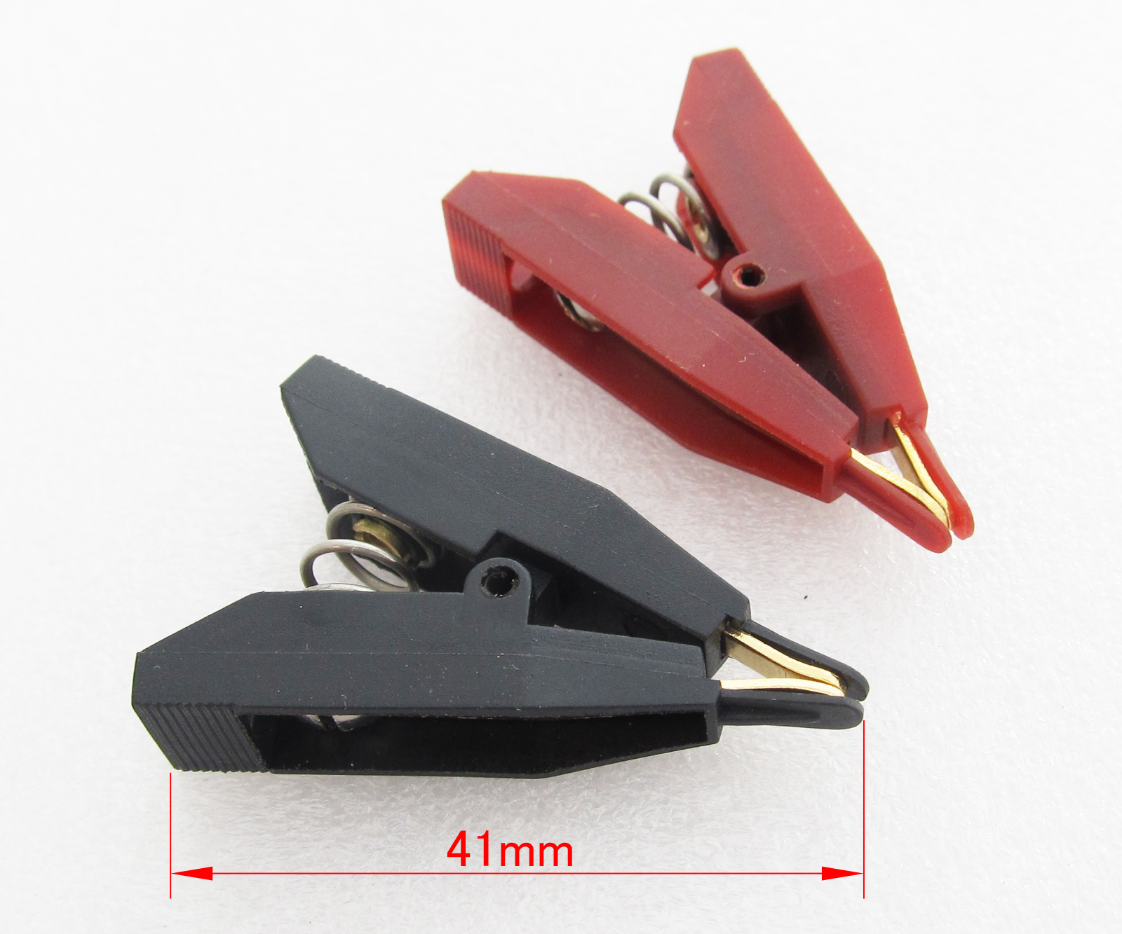 1pair New 2 Colors 41mm Copper Electric Kelvin Test Clip Screw fixed 10A 10amp
