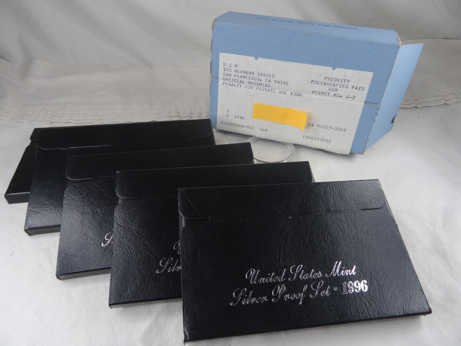 (5) 1996-S US Mint Silver Proof Sets Original Shipping Box Fresh Sets