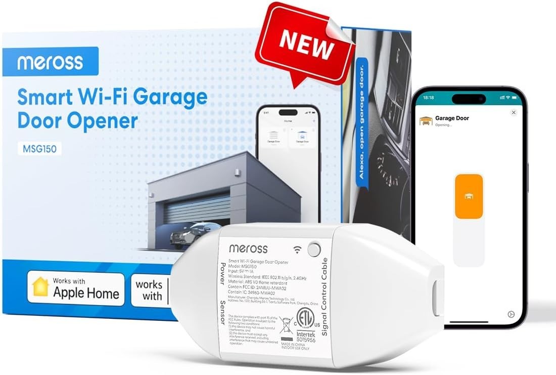 Meross Smart Garage Door Opener Remote for Apple HomeKit, Alexa, Google Open Box