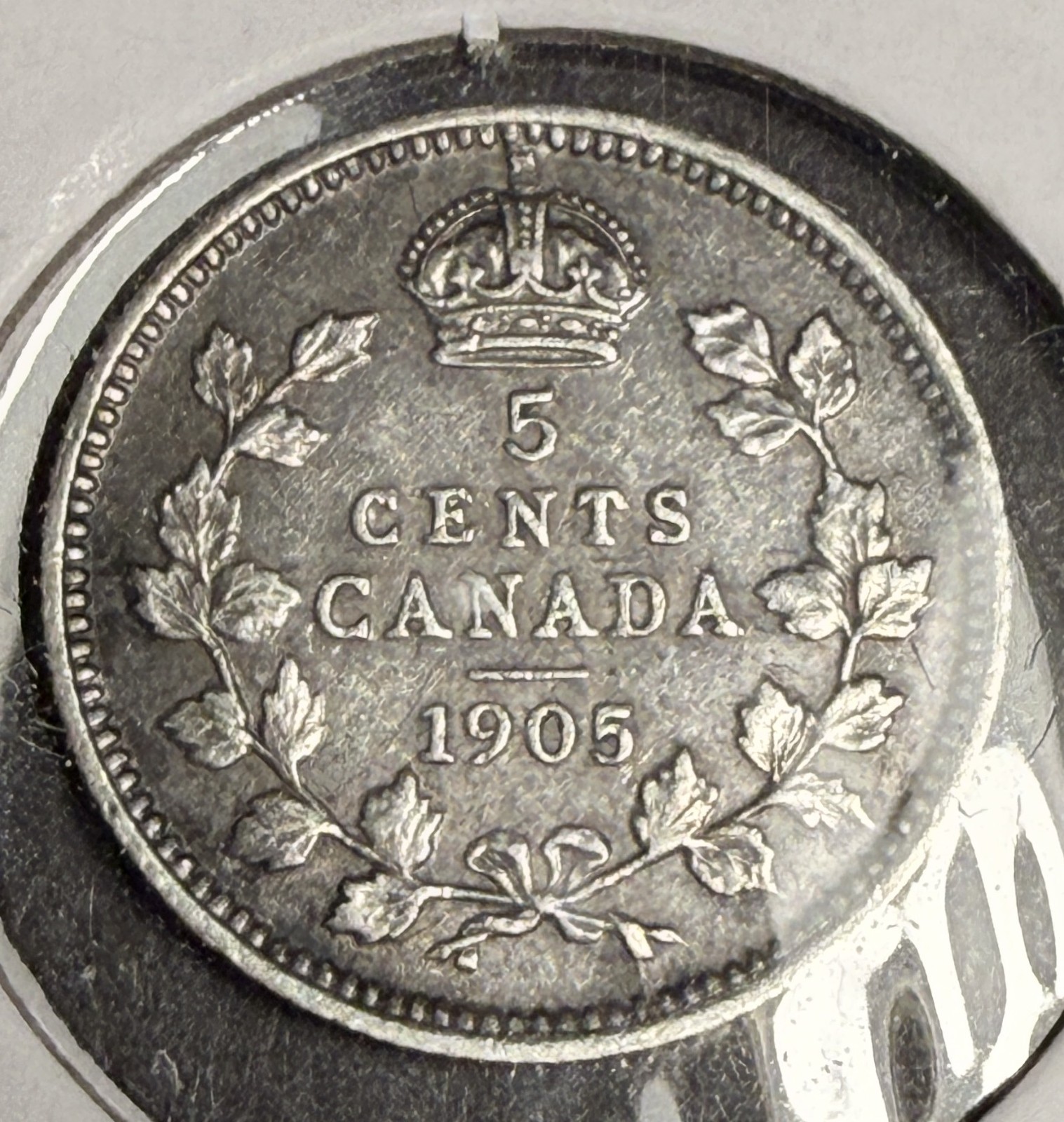 1905 Canadian 5ct Silver, XF. (18626)