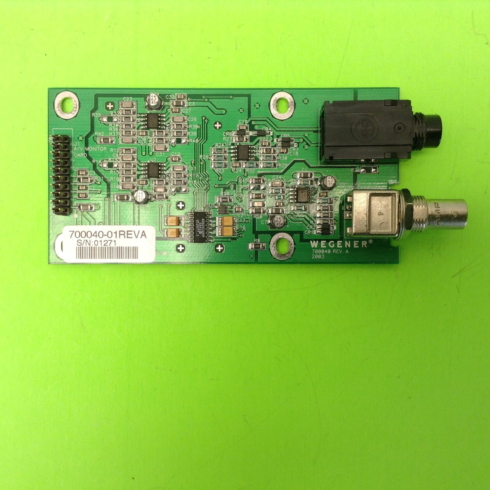 Wegener Unity 4600 Digital Media Reciever/Decoder Cable Input Board Port Board