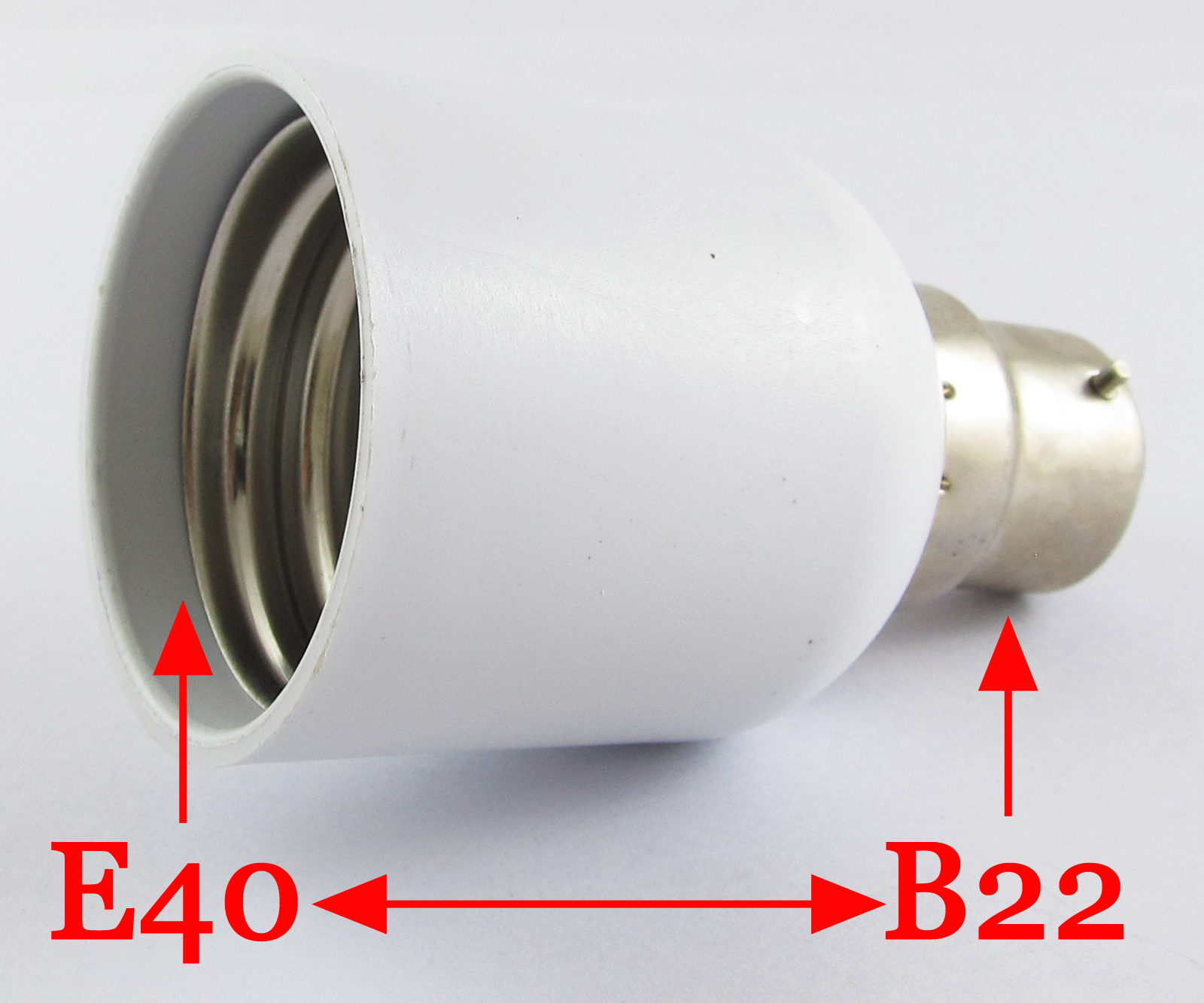10pcs B22 Male to E40 Female Socket Base LED Halogen CFL Light Bulb Lamp Adapter
