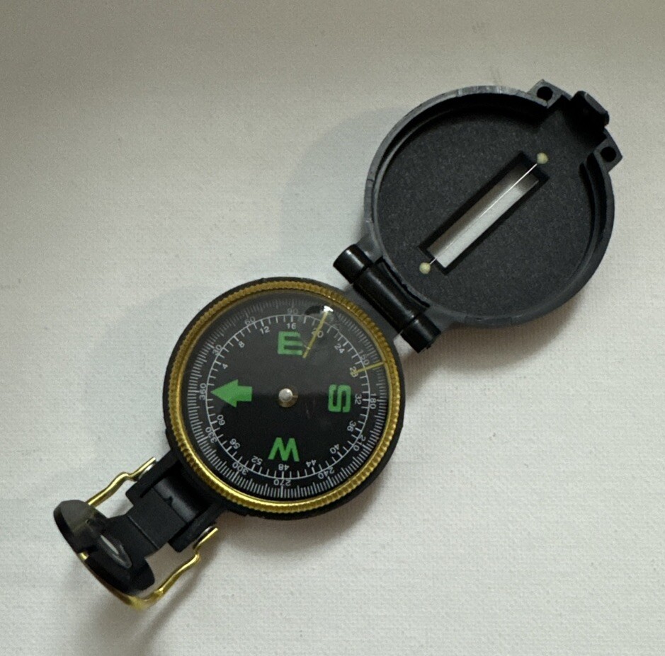 Engineer Lensatic Compass Academy Japan W/ Glow in The Dark hands Used Plastic