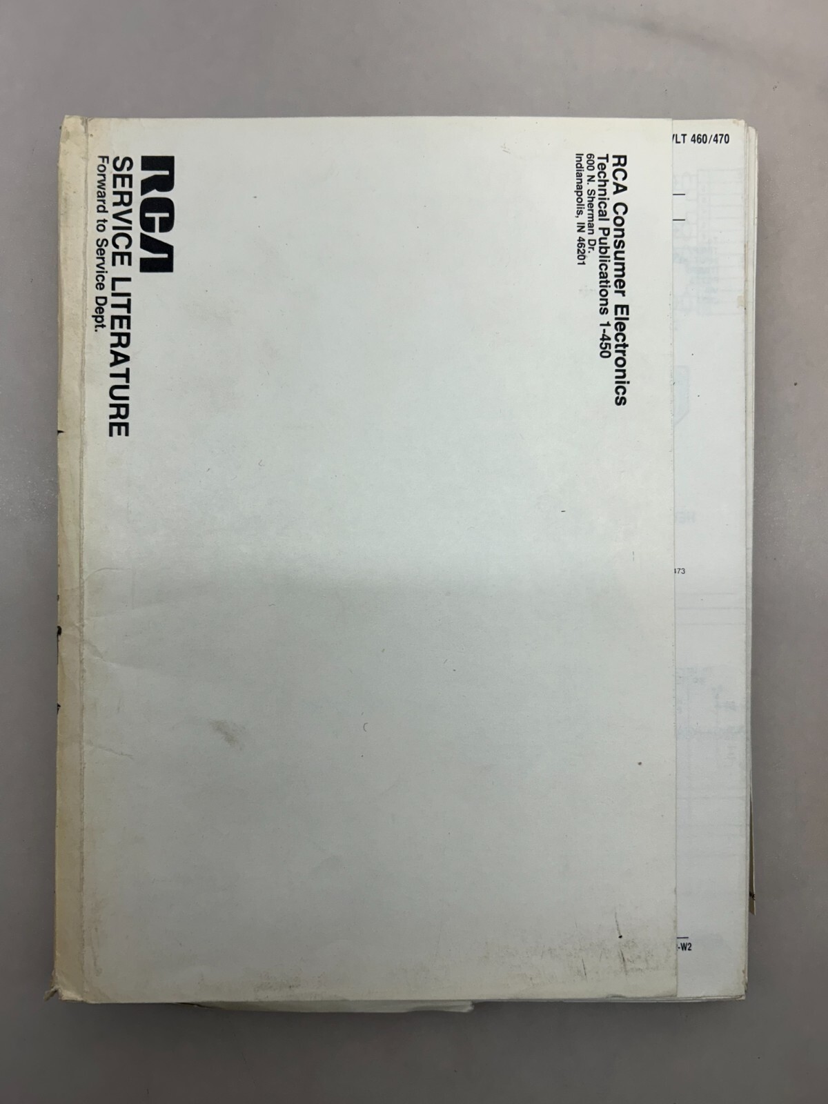 RCA VLT460 470 Original Service Manual Free Shipping