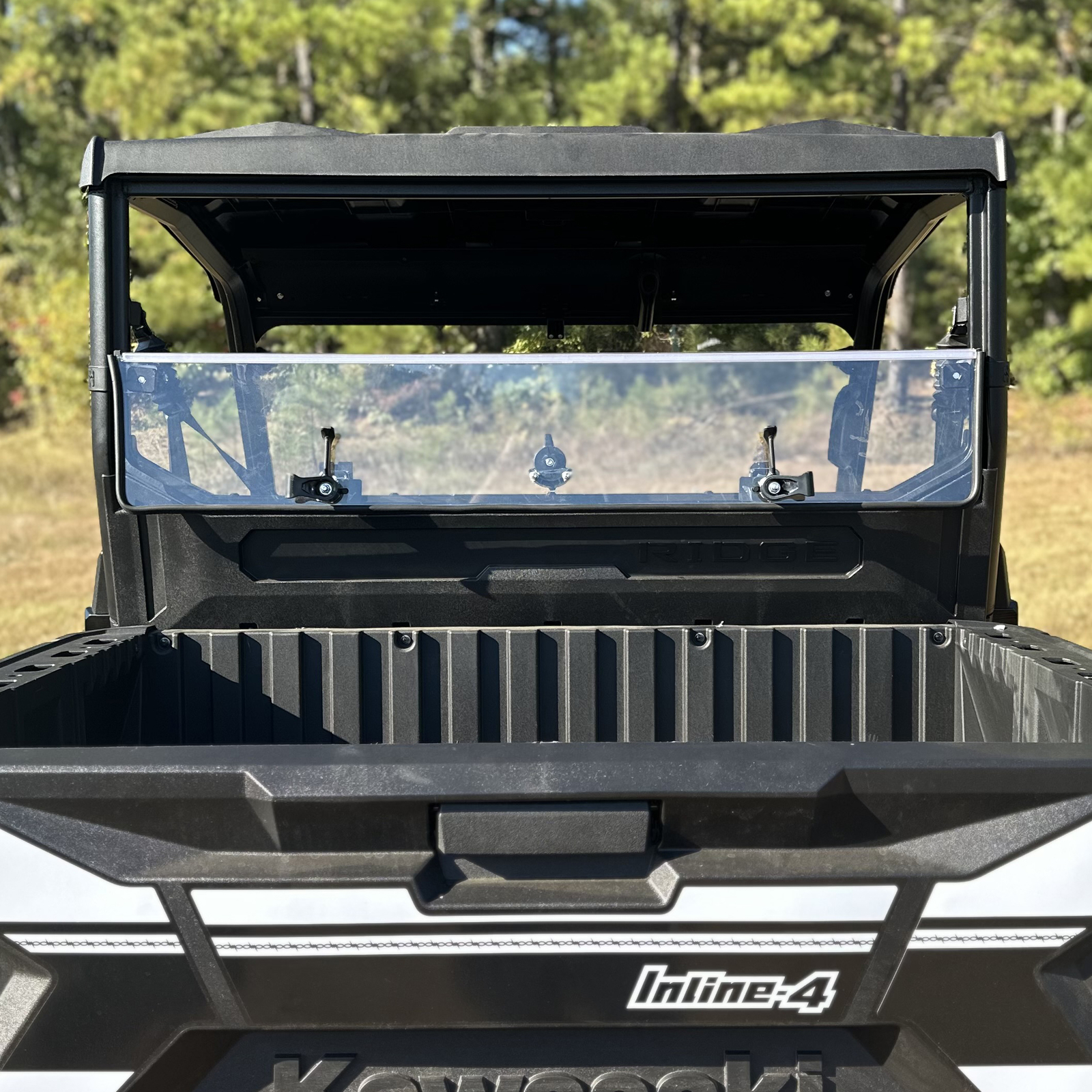 Kawasaki Ridge Folding Flip Down Rear Window Windshield Dust Panel 2024+