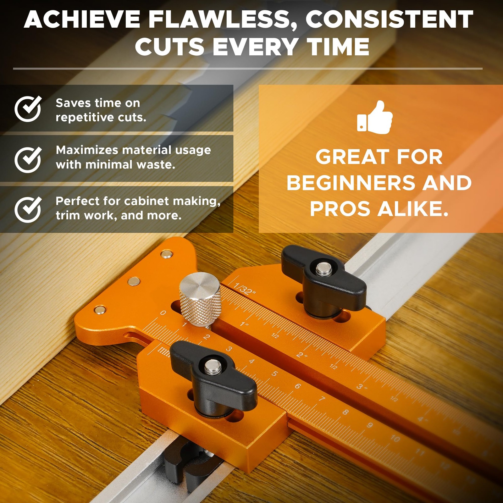 Thin Rip Jig Table Saw Jig Guide for Making Repetitive Narrow Thin Strip Cuts...
