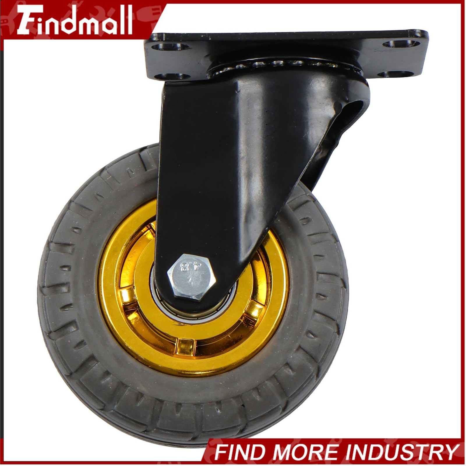 Findmall 4 Pack Universal Casters Rubber Non-Marking 4" Swivel Casters Wheels