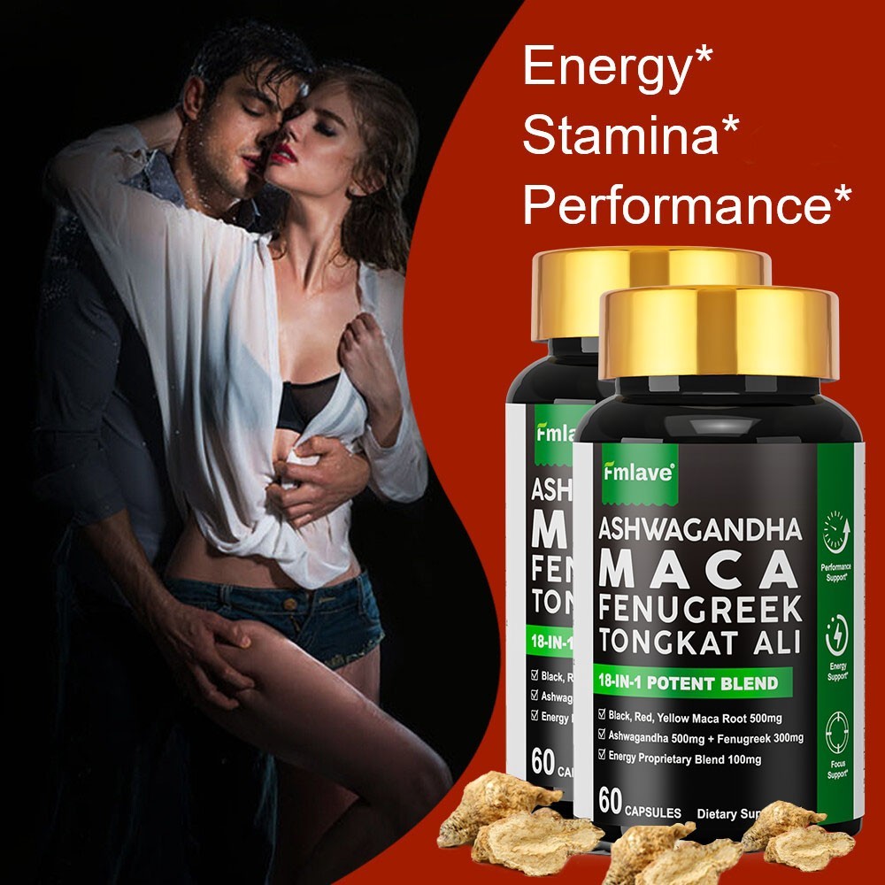 2x Maca Root, Ashwagandha, Panax Ginseng Fenugreek Extract Male Enhancing 120 ct