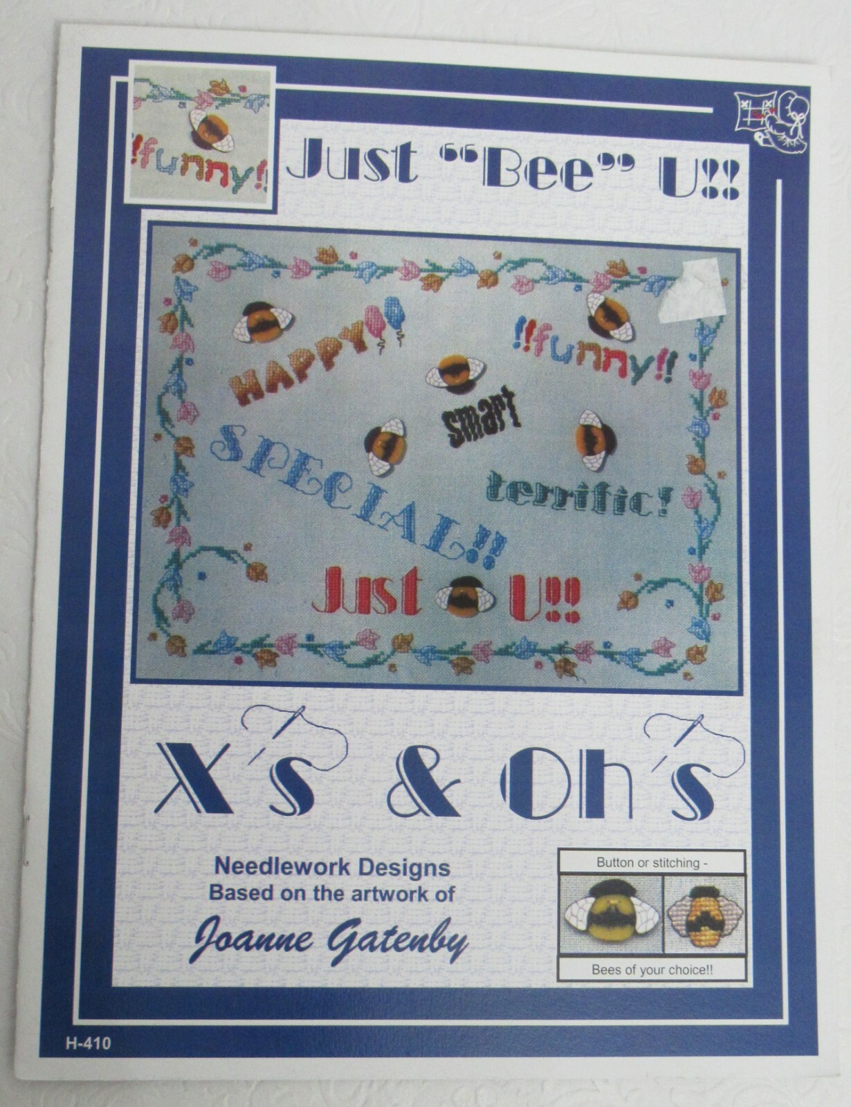 Cross Stitch JUST BEE U by X's & Oh's Pattern New