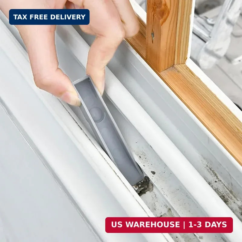 Window Track Cleaning Brush 3-in-1, Multi-Purpose Groove Brush with Replaceable