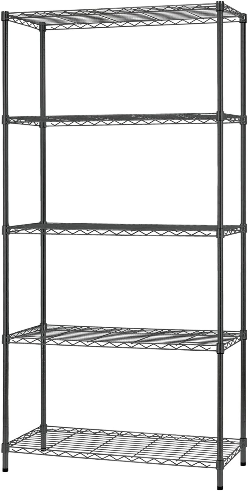 14" D×36" W×72" H Wire Shelving Unit Commercial Metal Shelf with 5 Tier Adjustab