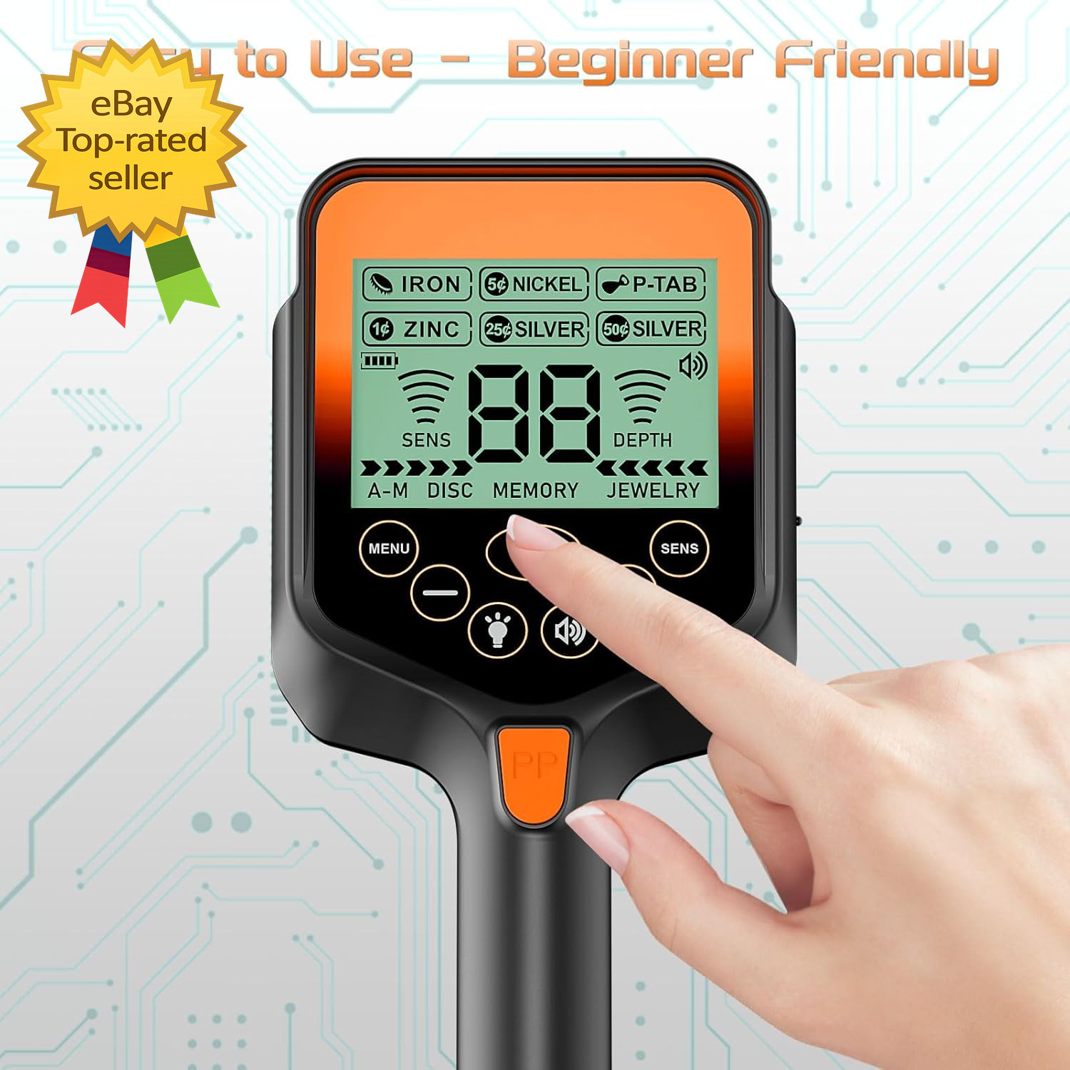 Foldable Rechargeable Metal Detector for Adults Waterproof Adjustable Includes