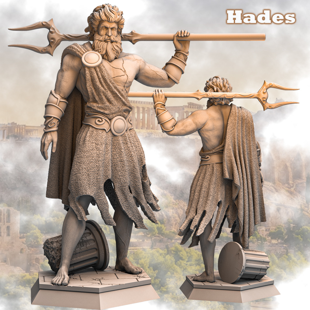 Dungeons and Dragons, DND, - 75mm Character Display - Male Hades - Barbarian