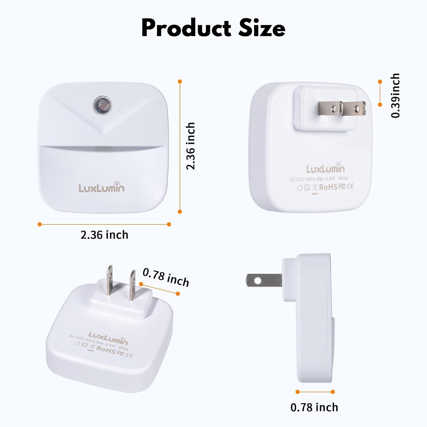 LED Night Lights Plug into Wall W/ Dusk-to-Dawn Sensor Automatically Turn on &