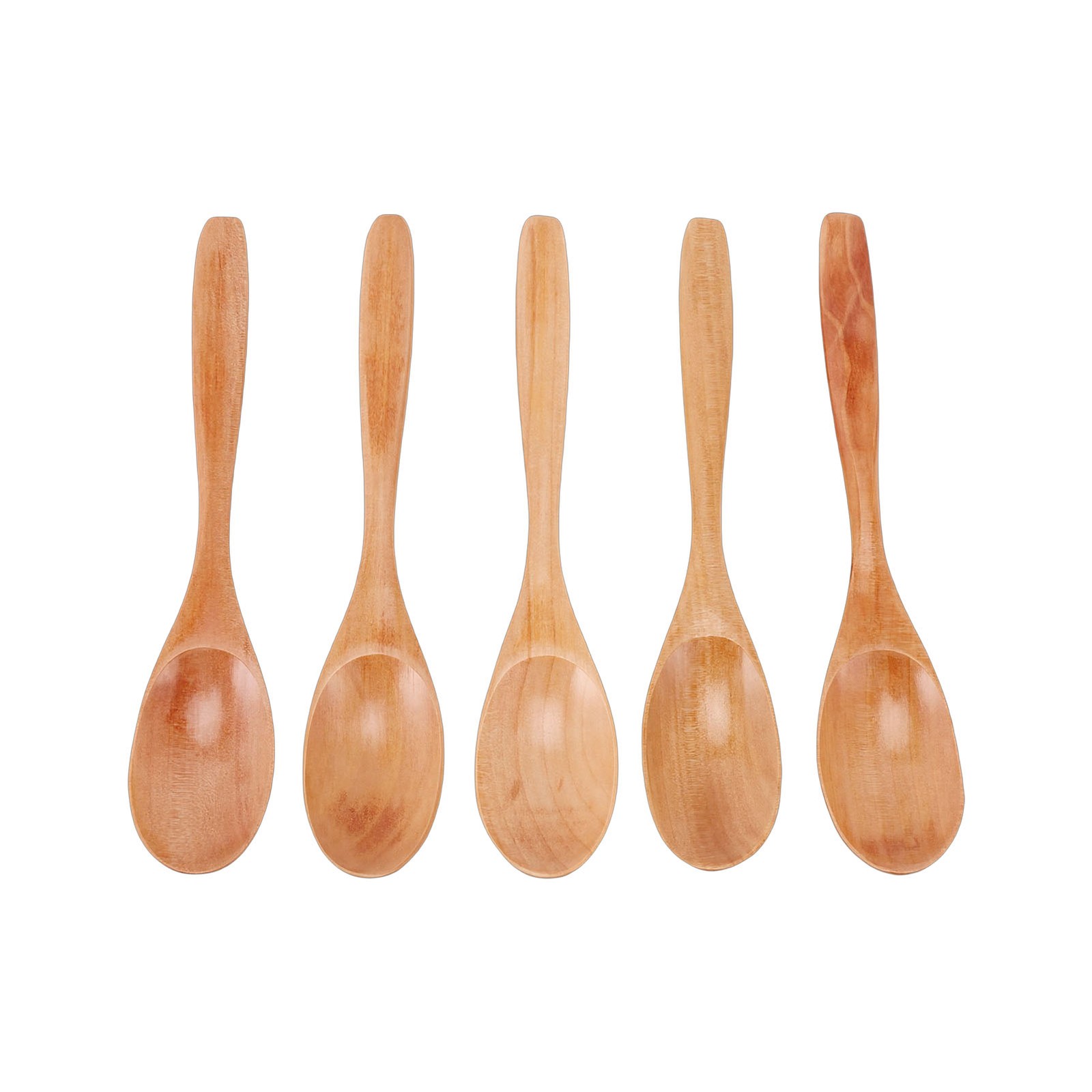 5 Wooden Honey Spoons Durable Serving Set For Kitchen Use