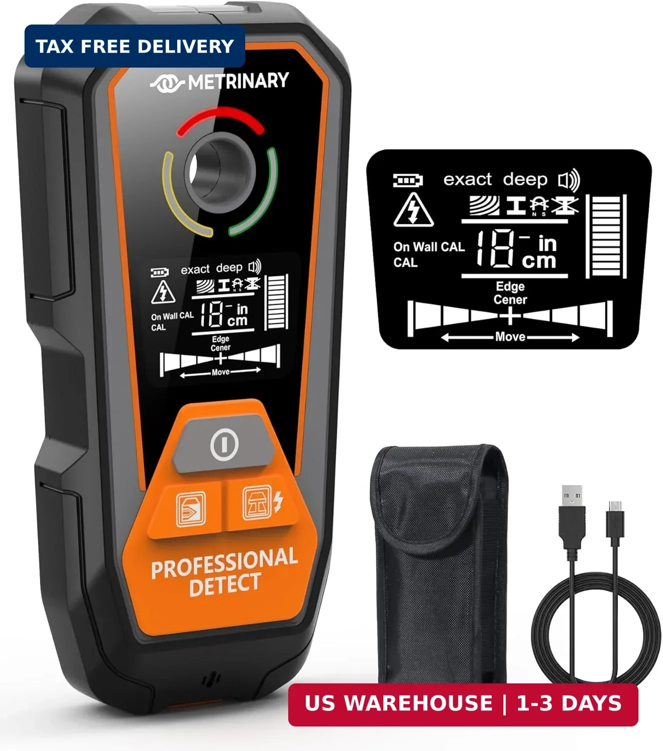 Stud Finder Wall Scanner, 6 in 1 Rechargeable Stud Finder Tool with LCD Display
