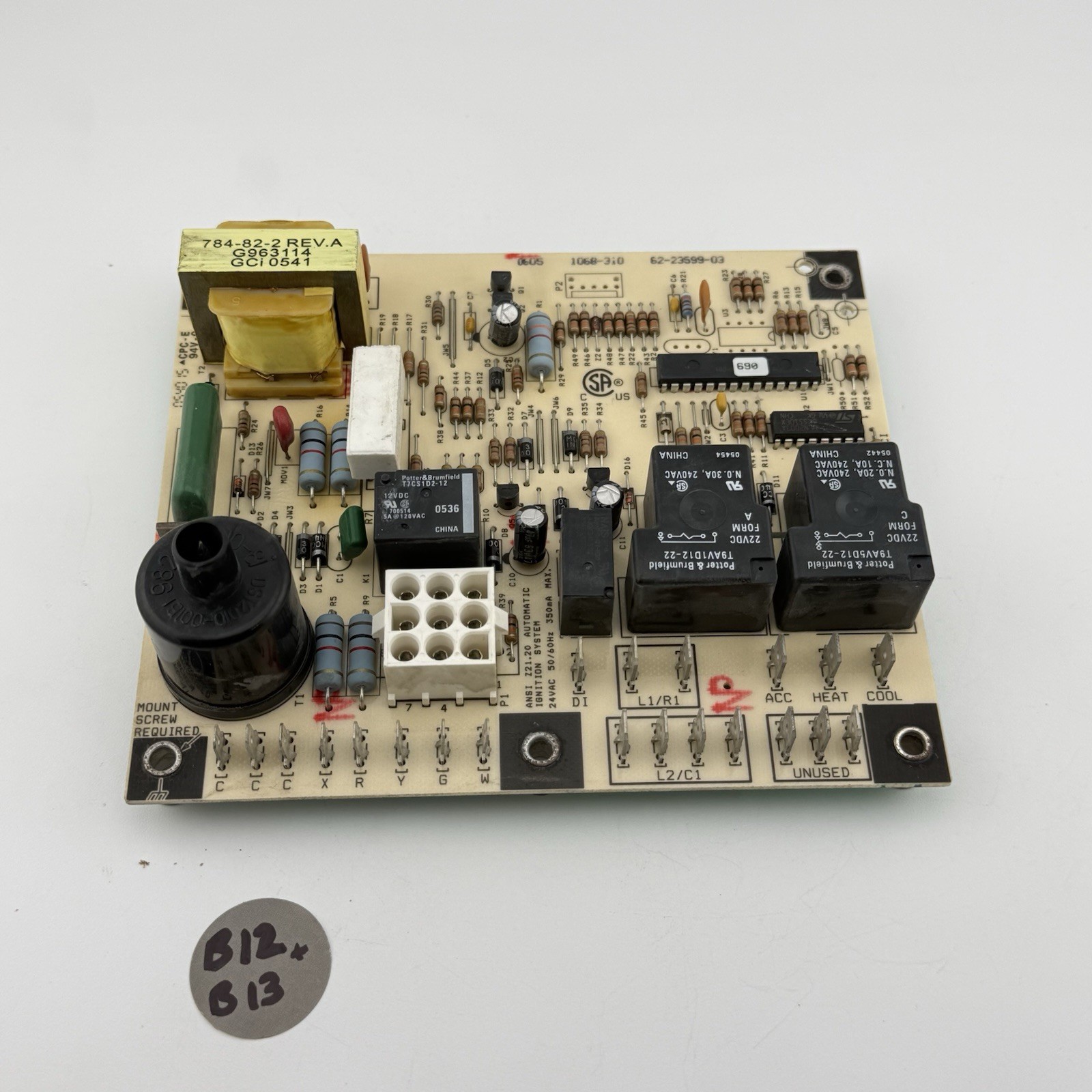 Rheem Ruud 62-23599-03  Circuit Control Board 1068-310 Used Tested Works