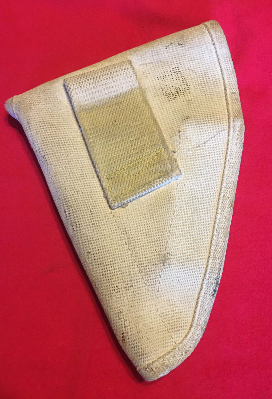 WWII era, Canadian Browning hi power holster, whitened Canvas, 1944￼ Z.L.&T.Ltd.