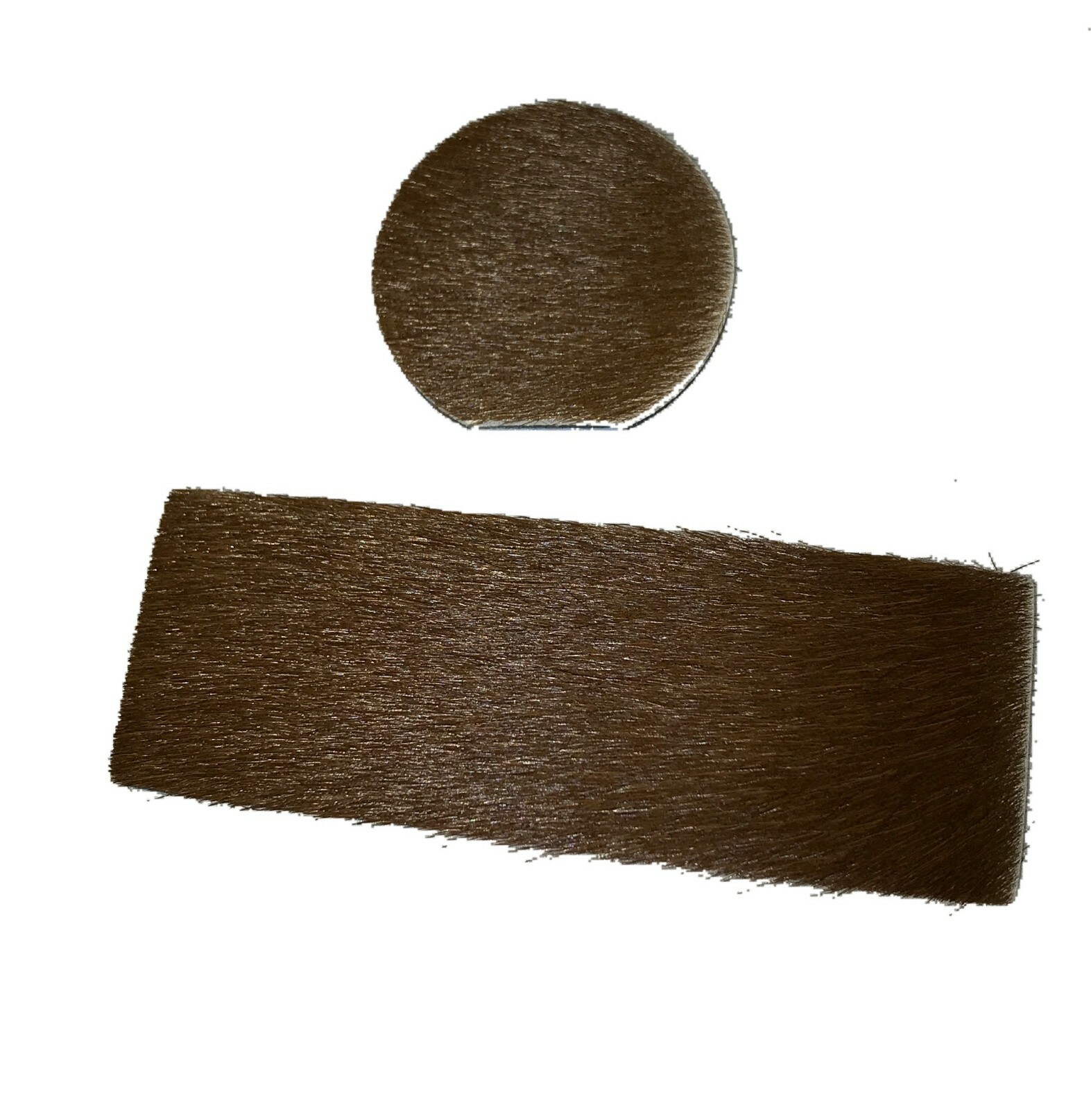 2 PC BROWN CALF HAIR ARROW SHELF REST & PLATE KIT - ROUND - Recurve  Archery NEW