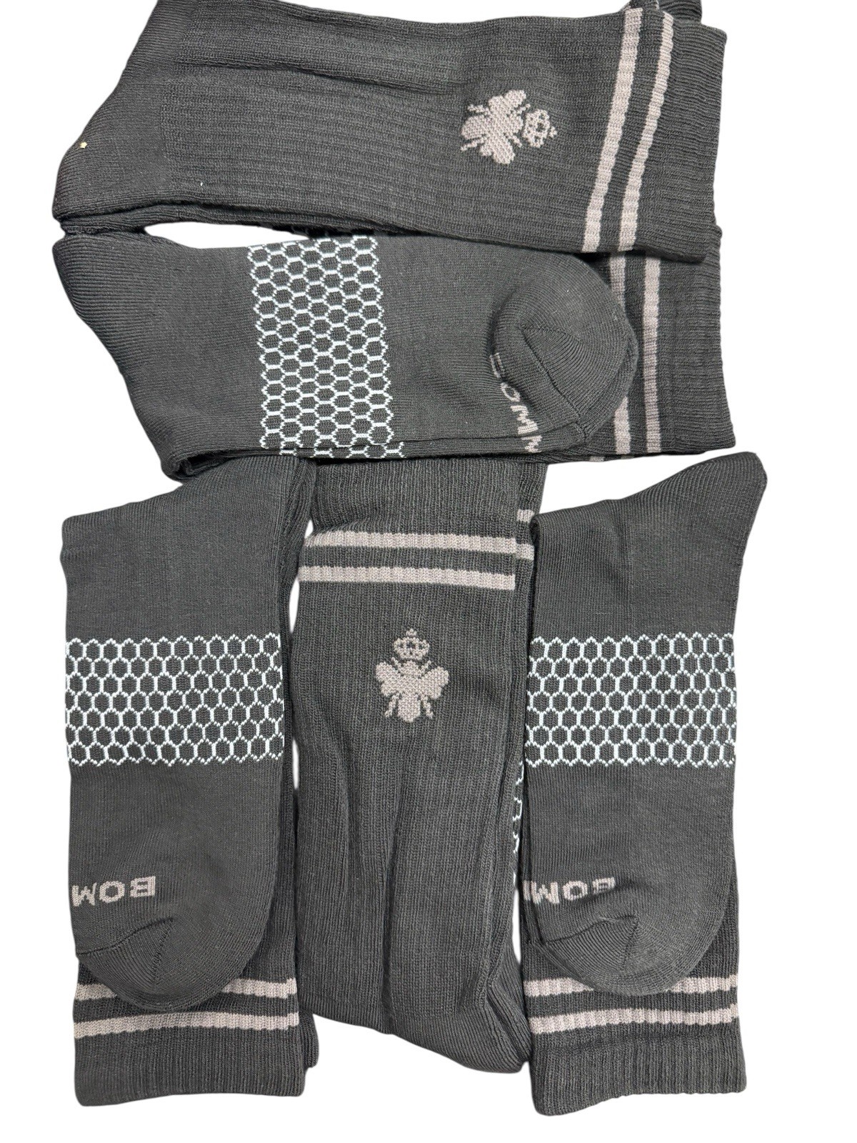 Bombas Black Socks Size L crew 5 Pairs NEW