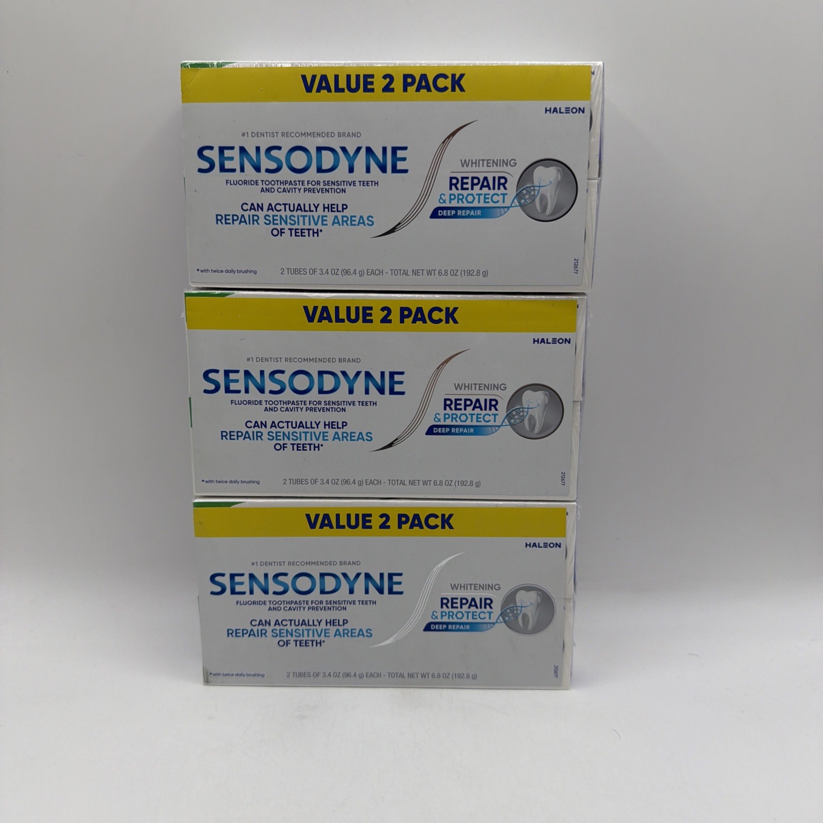 Sensodyne Repair and Protect Whitening Toothpaste Net Wt 3.4 Oz 6 Tubes