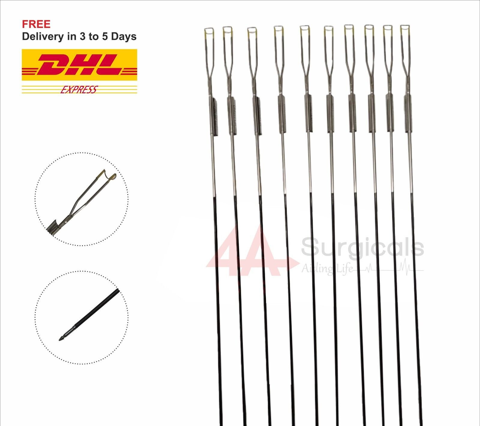 4A CUTTING LOOP SINGLE STEM MONOPOLAR 10pcs+BALL ELECTRODE 5