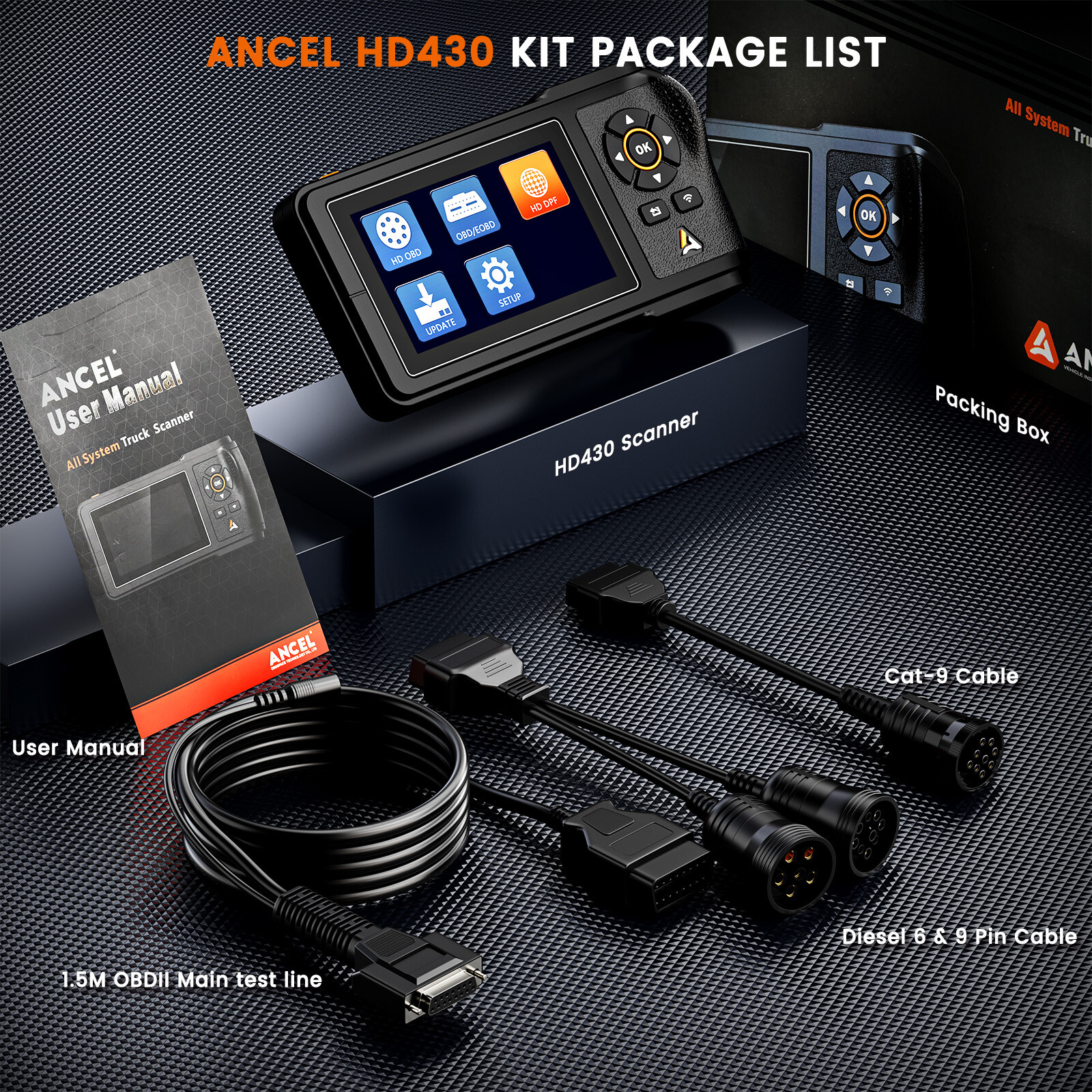 Diesel Truck Scanner For Cummins Caterpillar Engine Code Reader DPF Reset Regen