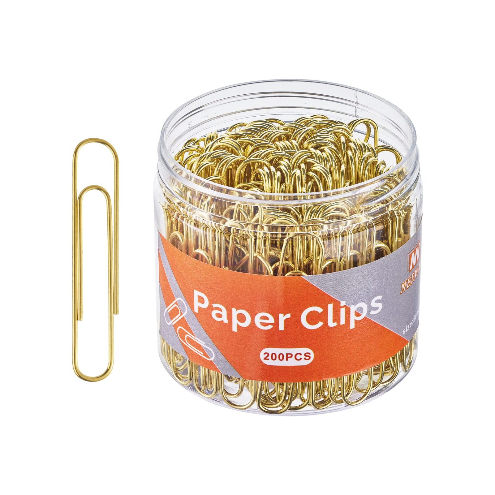 NEEWAY Gold Paper Clips, 200 Count Large Size, 2 Inch Jumbo Large,