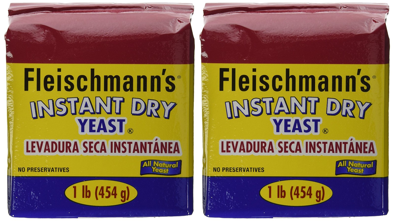 Fleischmann's Instant Yeast - 2/16 Oz. Bags 16 Ounce (Pack of 2)