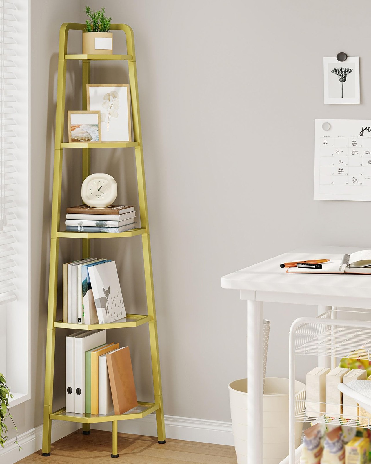 CHOEZON 5-Tier Corner Shelf, 59.6” Corner Storage Stand, Floorstanding Dis