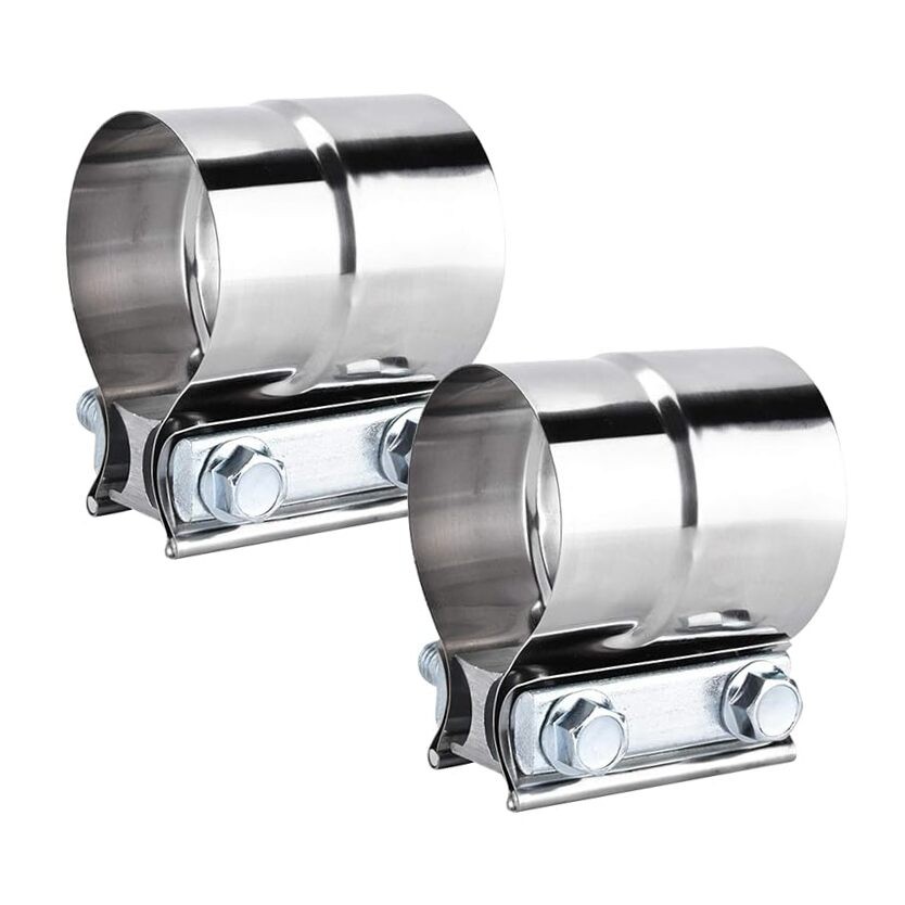 Exhaust Clamps Packs,1/in Lap Joint Band Clamp 304 Stainless Steel 2.5 Inch 2