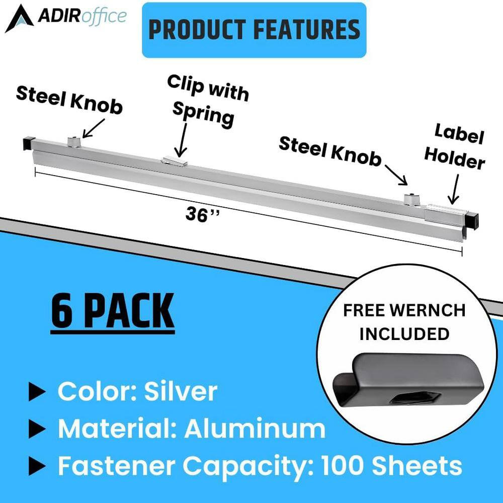 30 In. Aluminum Blueprint Hanging Clamps (6-Pack)