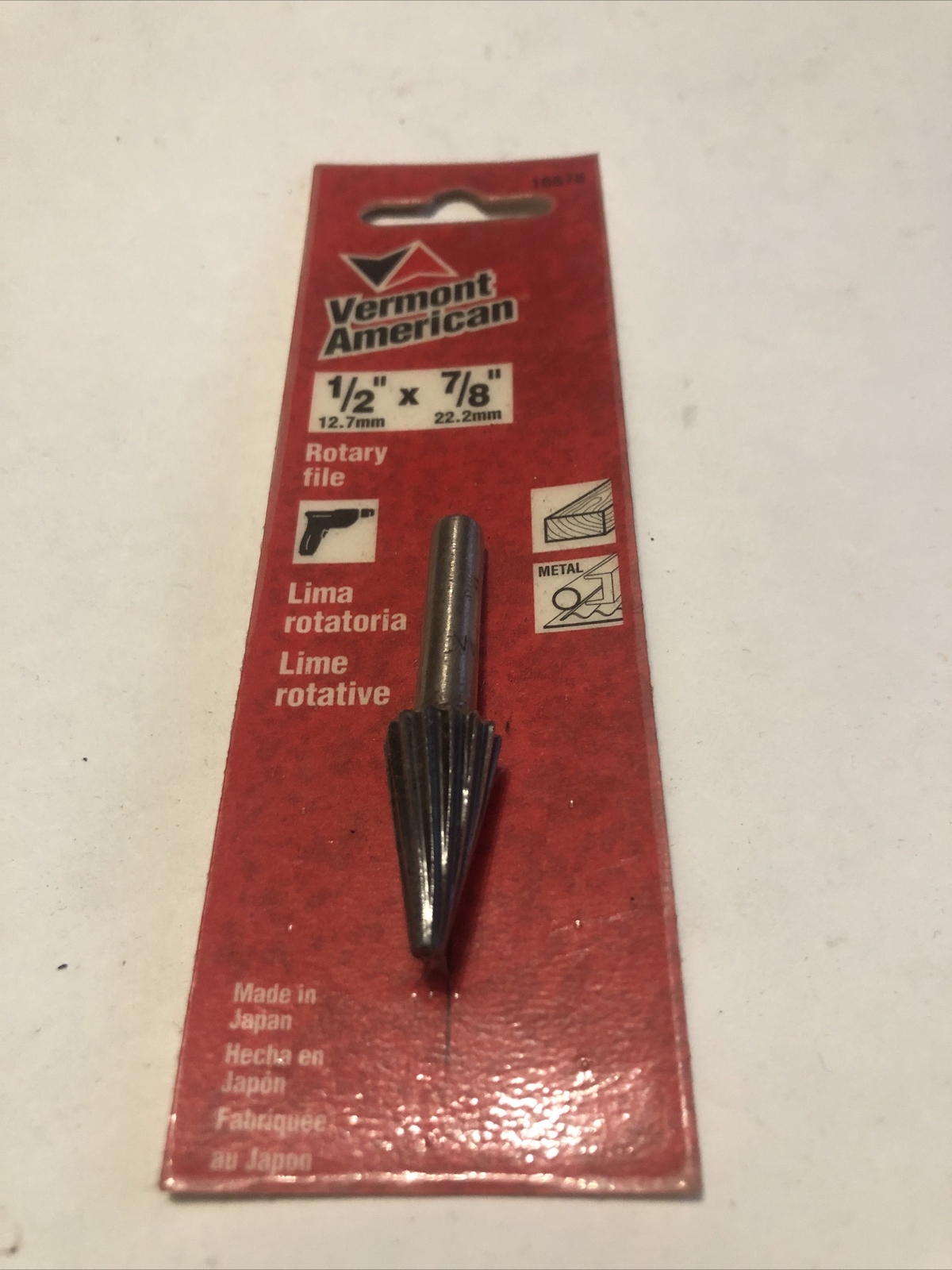 New 1/2” X 7/8” Rotary File By Vermont American