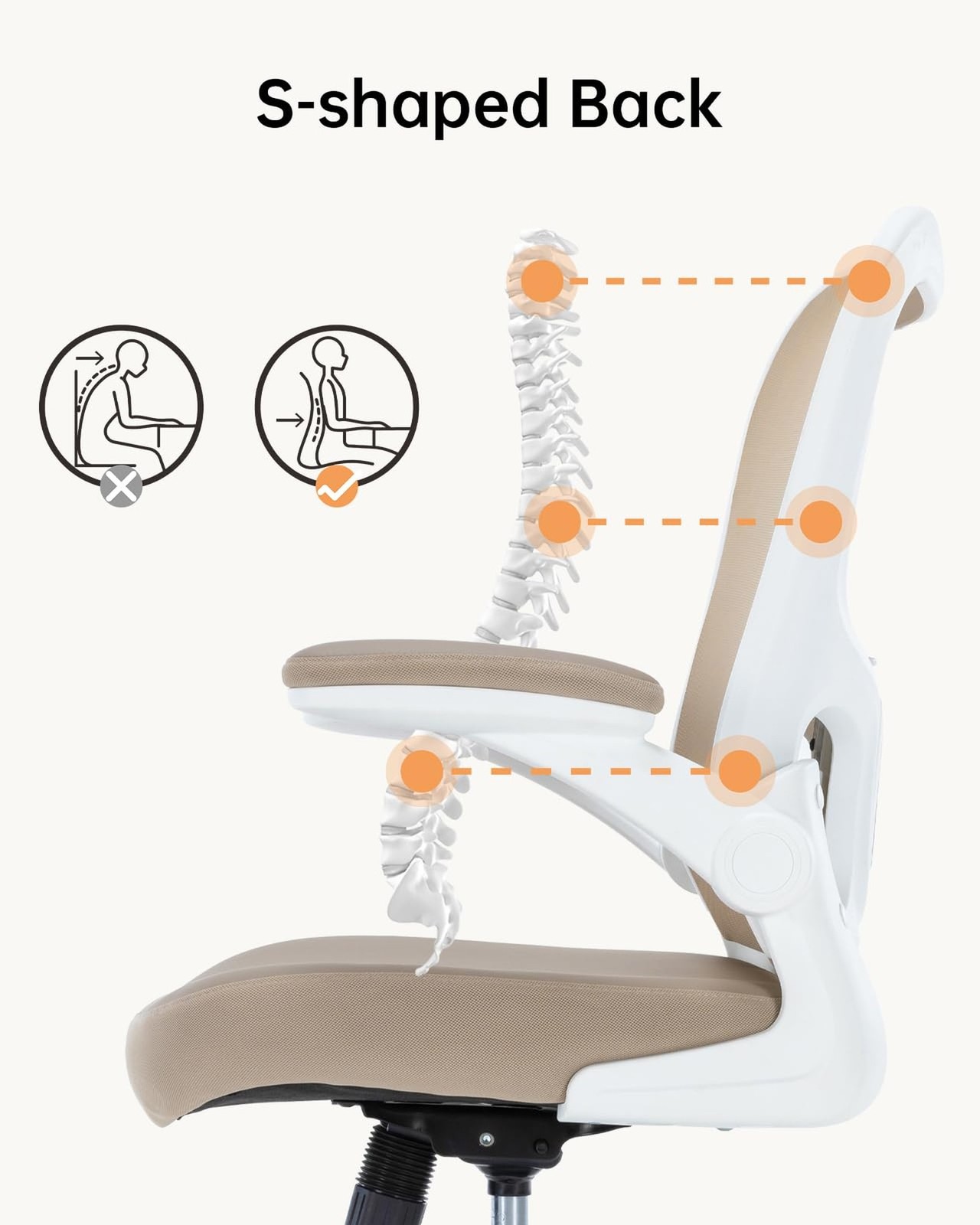 Ergonomic Office Chair,PU Leather Swivel Desk Chair with Lumbar Support,Adjus...