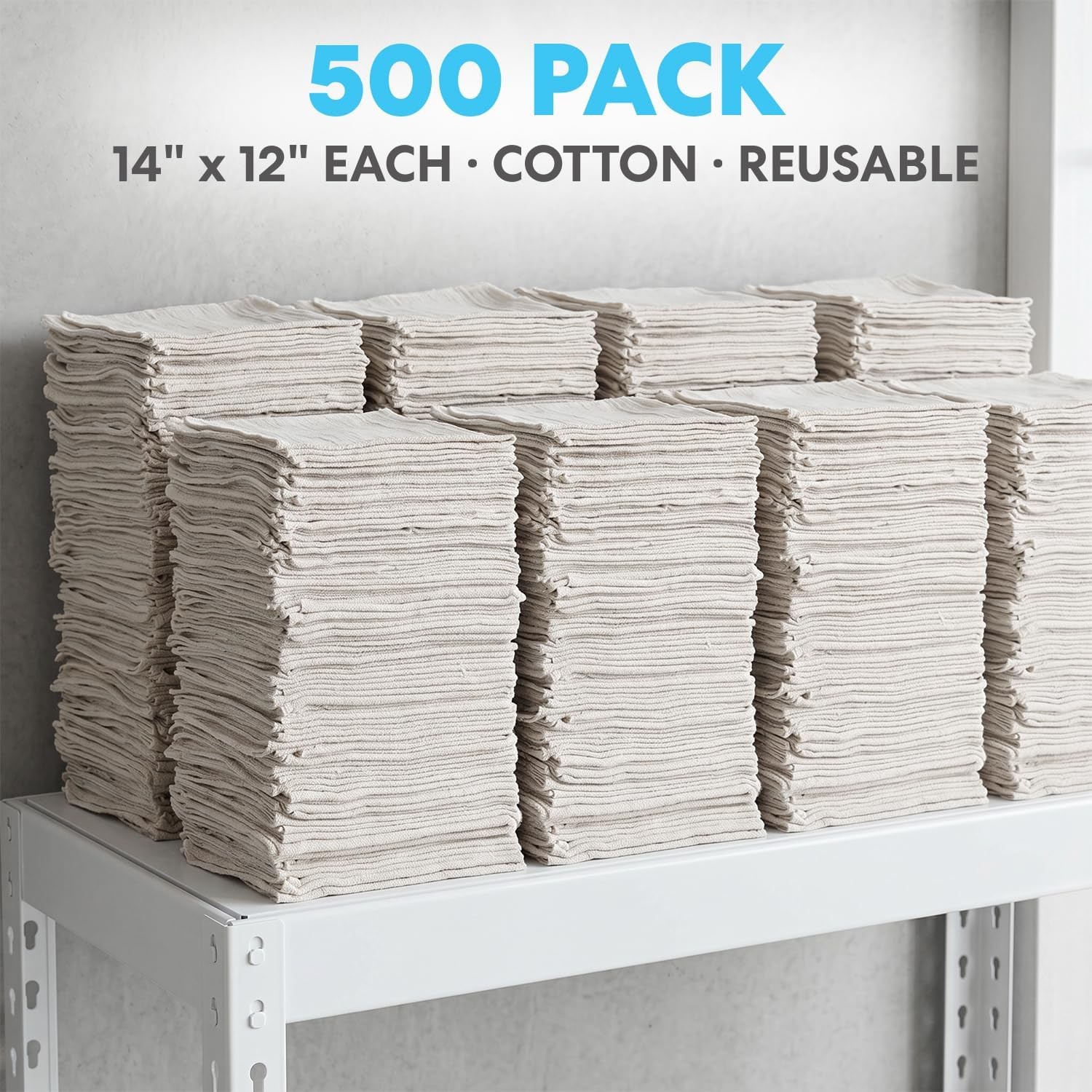 Simpli-Magic 79170 Shop Towels, White, 500 Pack