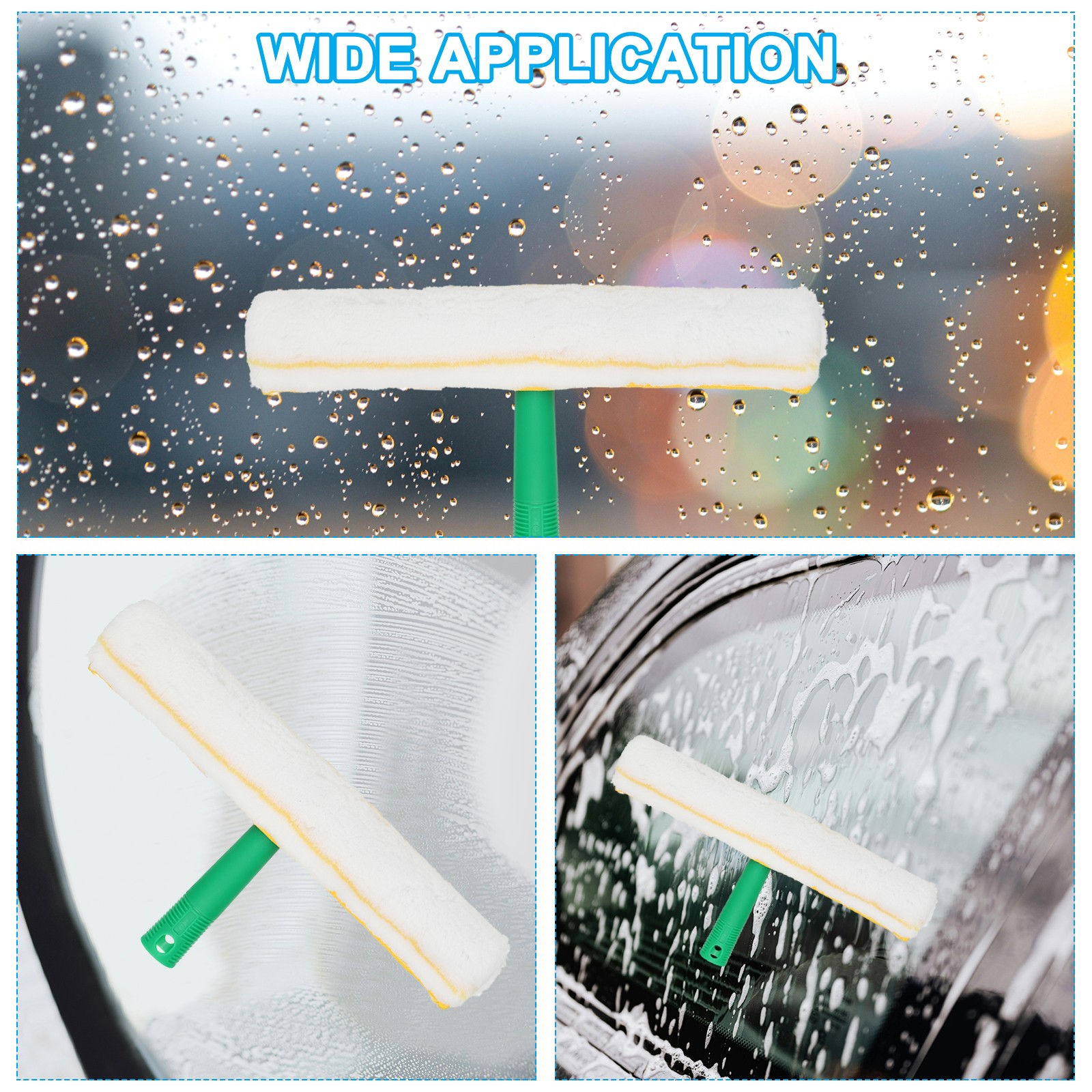 Microfiber Window Scrubber Replacement Head 13.78 Inch Blue/Green/White