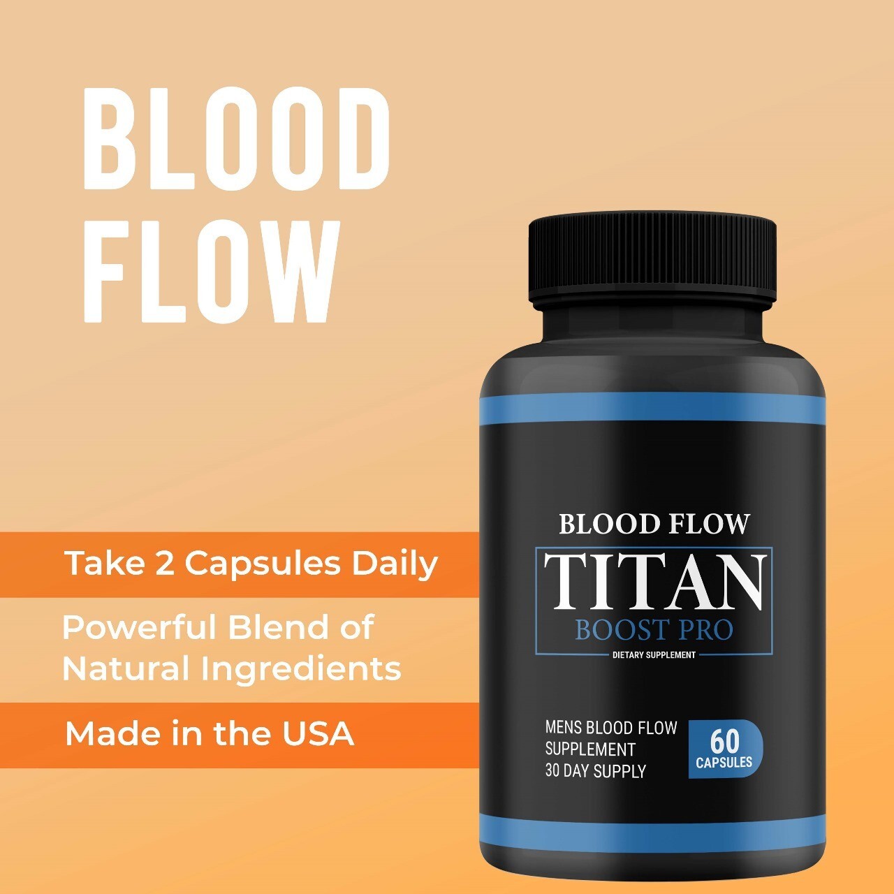 ( 1 Pack ) Blood Flow Titan Boost Pro Mens Blood Flow Supplement