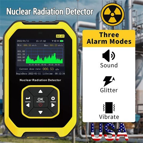 Portable Rechargeable Radiation Monitor Meter GM Geiger Tube β γ X-Ray Dosimeter
