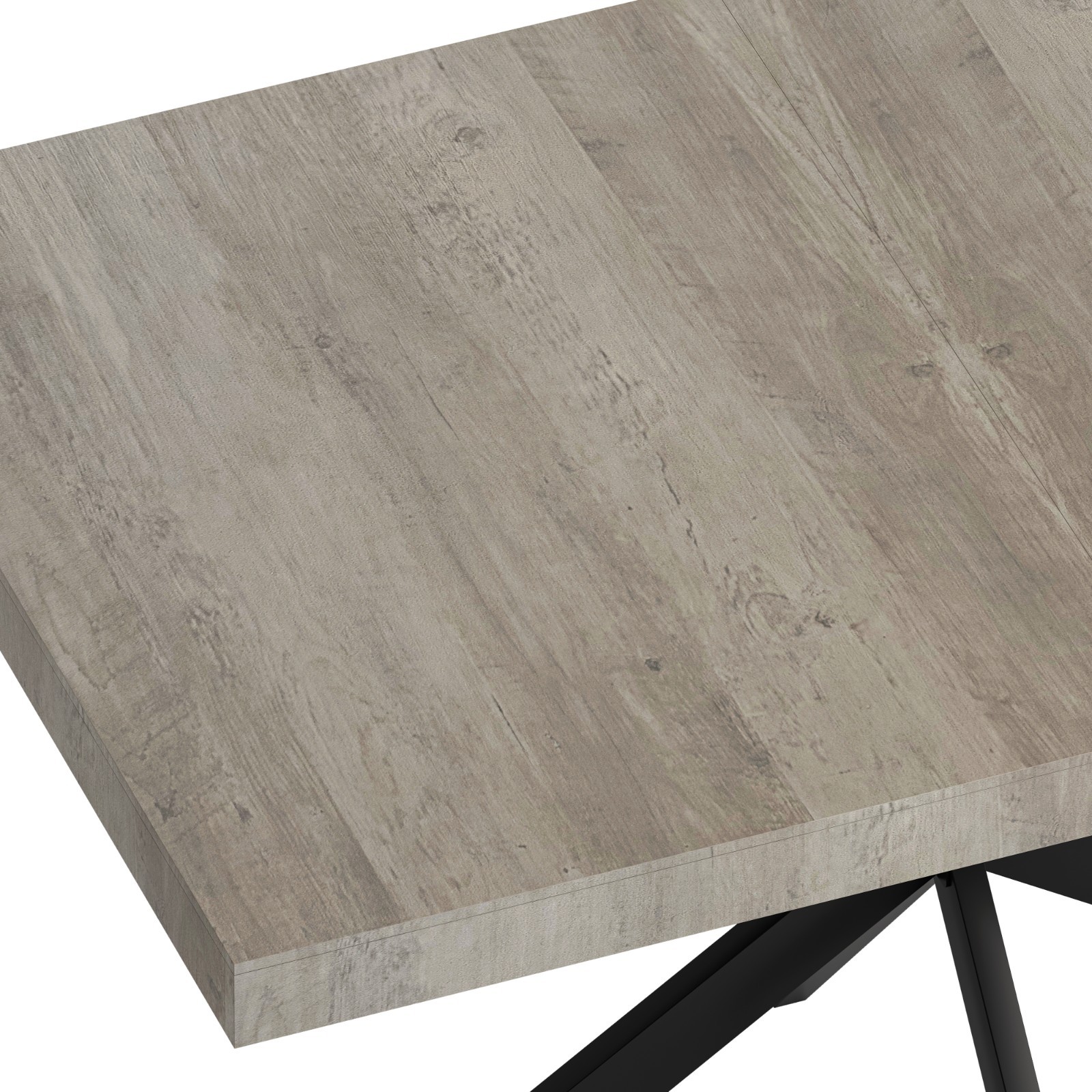 Retro rectangular stretched metal dining table and chairs, combination set Grey