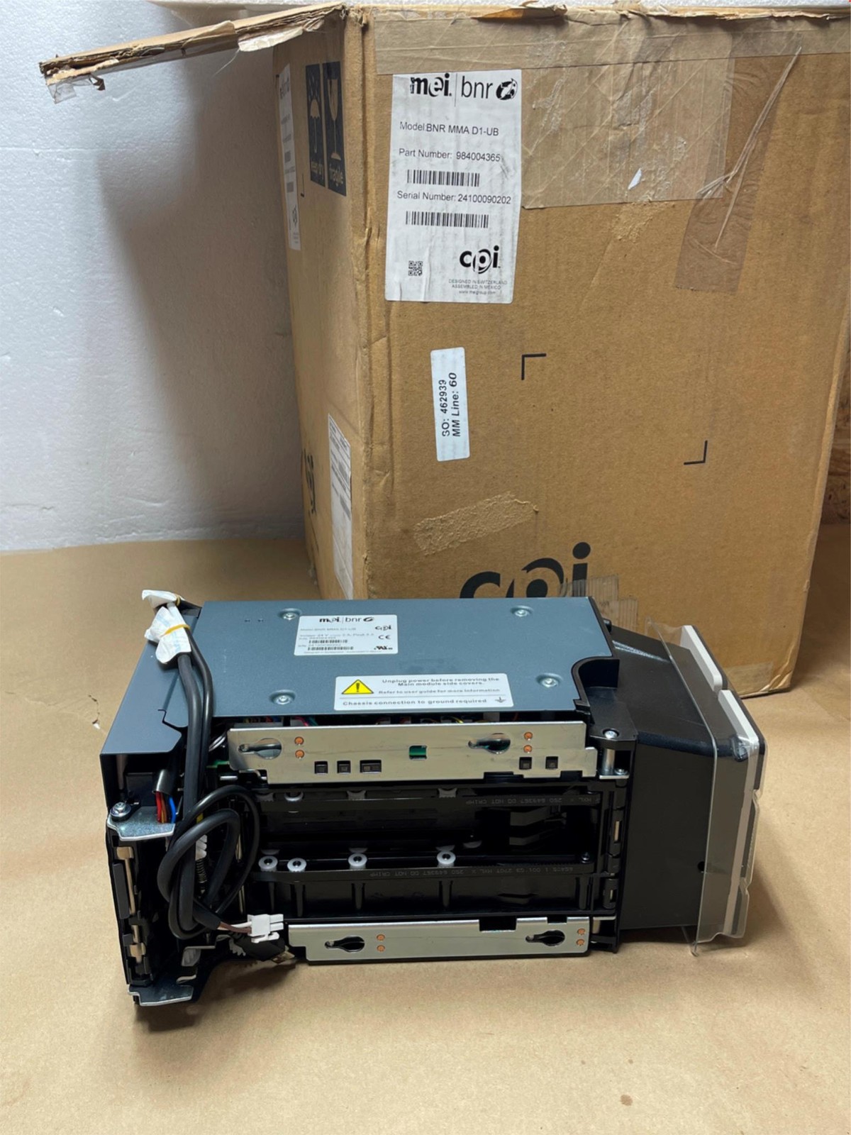 MEI 984004365 Bank Note Recycler Receiver BNR MMA D1-UB