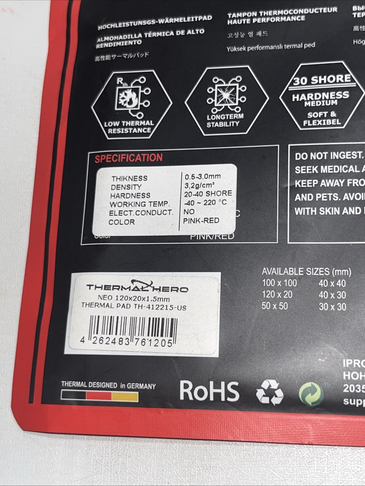 Sealed Thermal Hero Neo Series Pad, High Performance