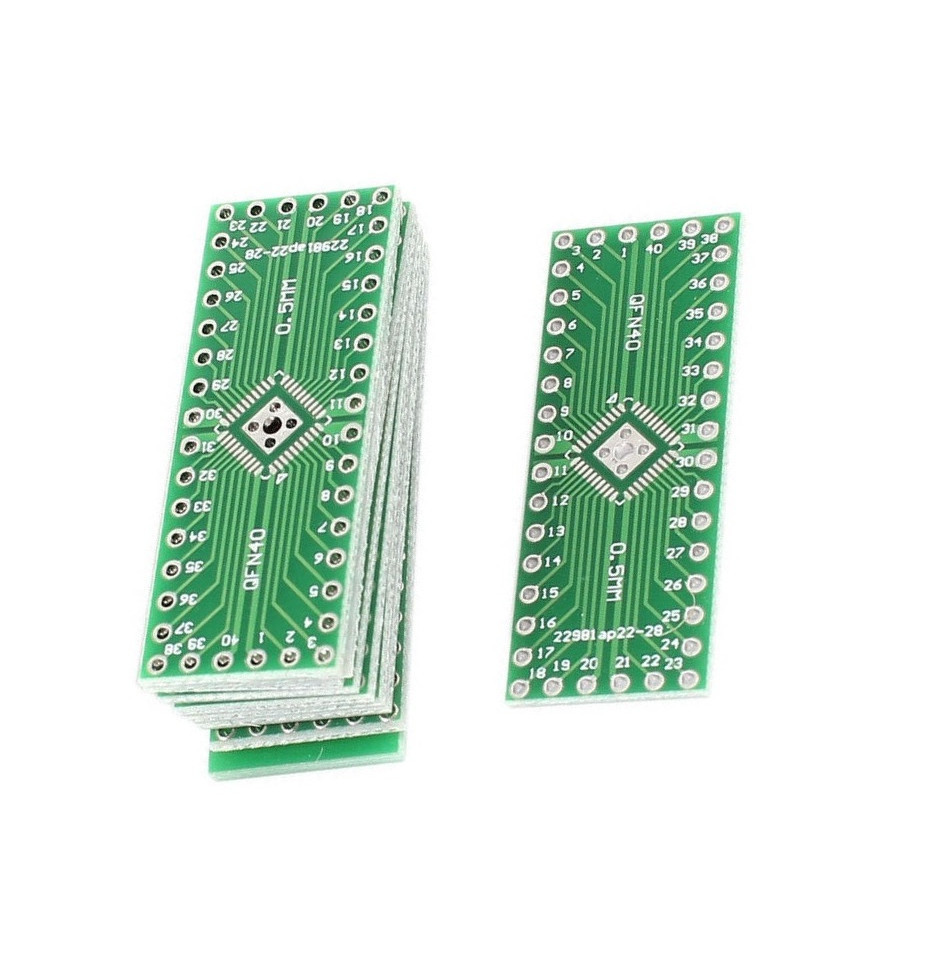 5pcs NEW   QFN32 QFN40 to DIP 32/40 Adapter PCB Board Converter Double Sides