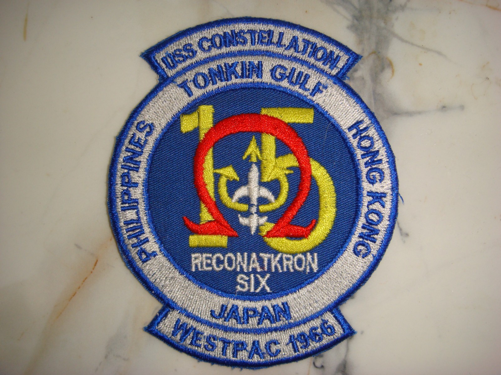 US Navy USS CONSTELLATION WITH CVW-15 TONKIN GULF WESTPAC 1966 VIETNAM WAR PATCH