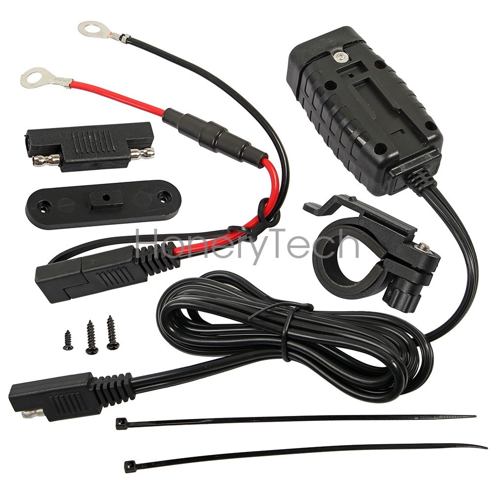 QC 3.0 Motorcycle Dual USB Phone GPS Super Fast Charger Adapter LED Waterproof