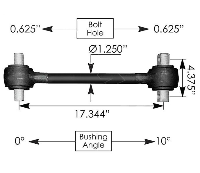 Torque Rod 17.340in Peterbilt part #304119, TMR517