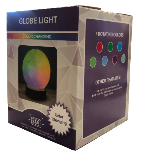 GLOBE LIGHT COLOR CHANGING LED USE 2XAAA Batteries( Not Included)