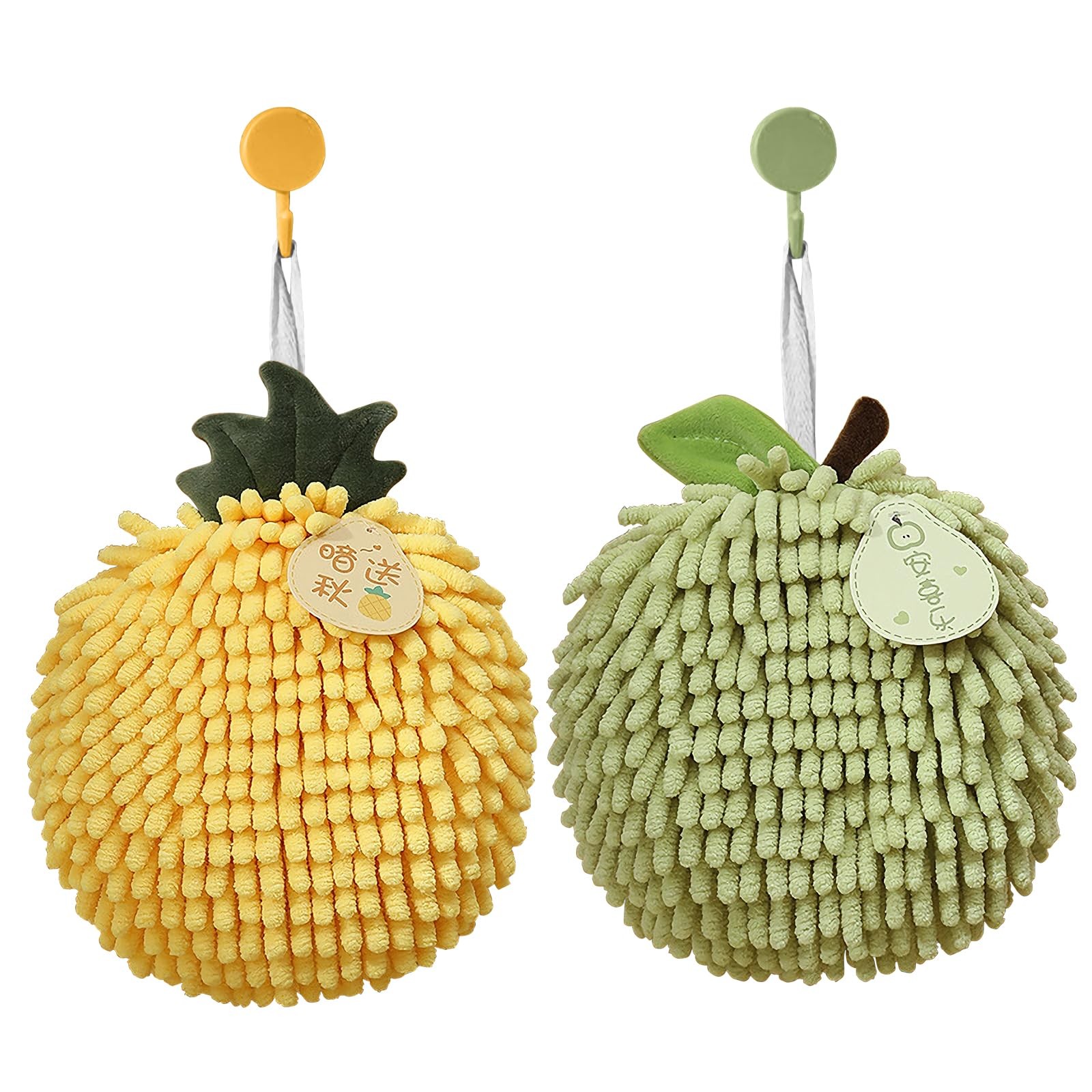 Towels, Absorbent Hanging Hand Towel Ball, Good Luck Fruit Super Absorbent Mi...