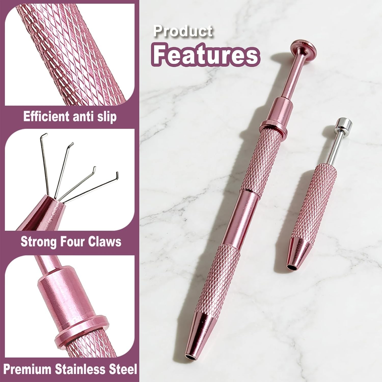 2 Pcs Piercing Changing Tools, 4-Claw Grabber Tool & Ball Holder for Flat Bac...