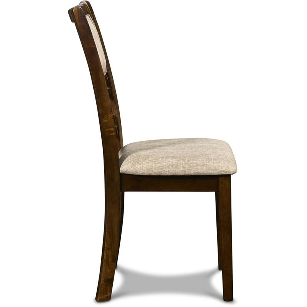 Pemberly Row Solid Wood 5-Piece Round Dining Set in Cherry Brown